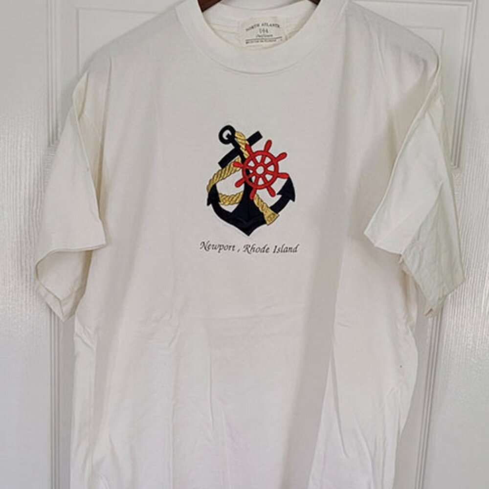 Vintage Newport RI Embroidery Anchor T-Shirt